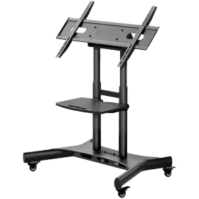 ONKRON Tilting Mobile TV Stand TV Cart for 50"-83"  up to 70 kg Interactive Screens, Black VESA: 100x100 - 800x500 — Image №1