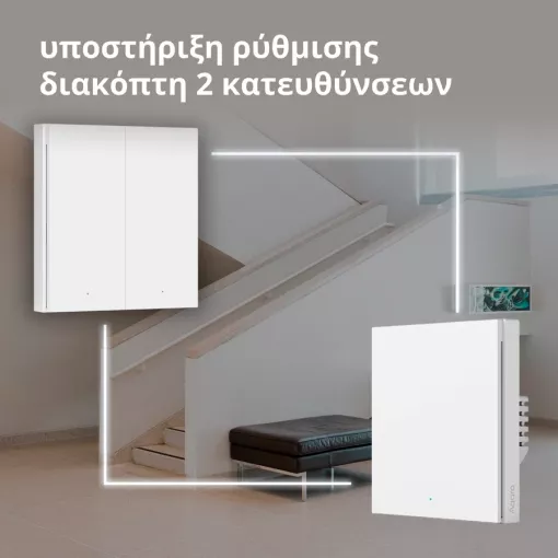 Έξυπνος επιτοίχιος διακόπτης H1 (με ουδέτερο, διπλό rocker) AQARA, Λευκό — Εικών №9