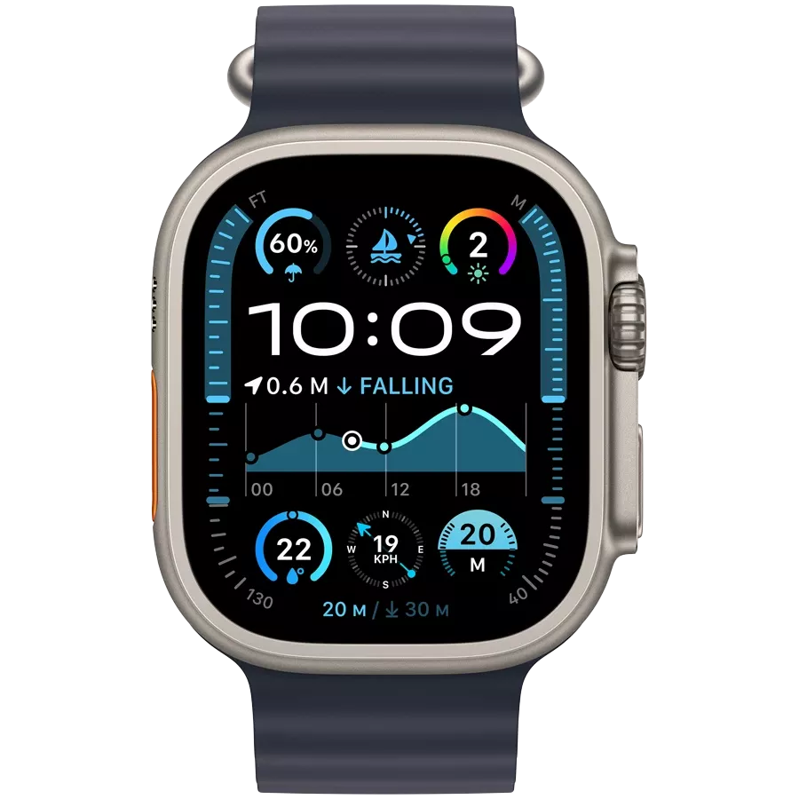 Apple Watch Ultra 2 2024, 49mm, Natural Titanium, Navy Ocean Band — Image №2