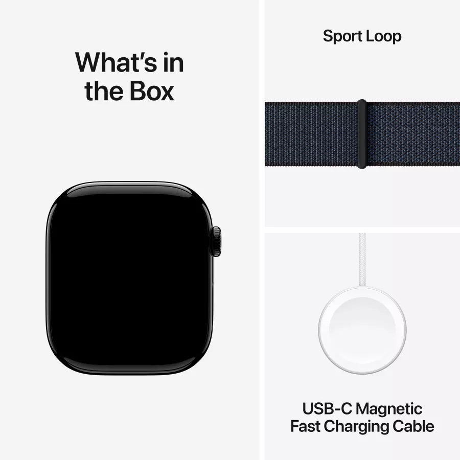 Apple Watch Series 10 GPS, 42mm, Jet Black, Ink Sport Loop — Image №10