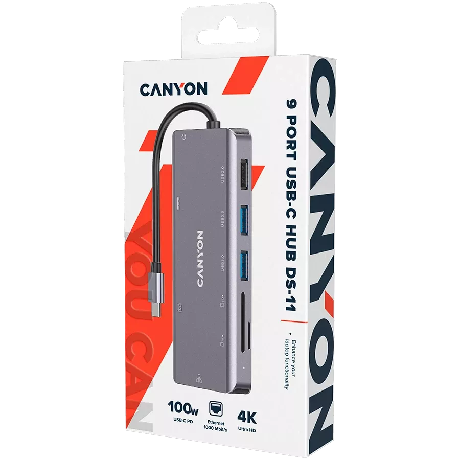 Мультипортовий хаб 9в1 USB-C (CNS-TDS11) — Зображення №2
