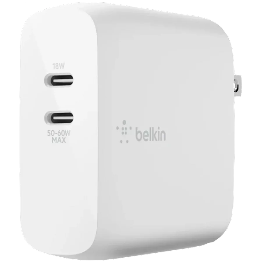 Power Adapter BELKIN 2*USB-C, 65 W — სურათი №1