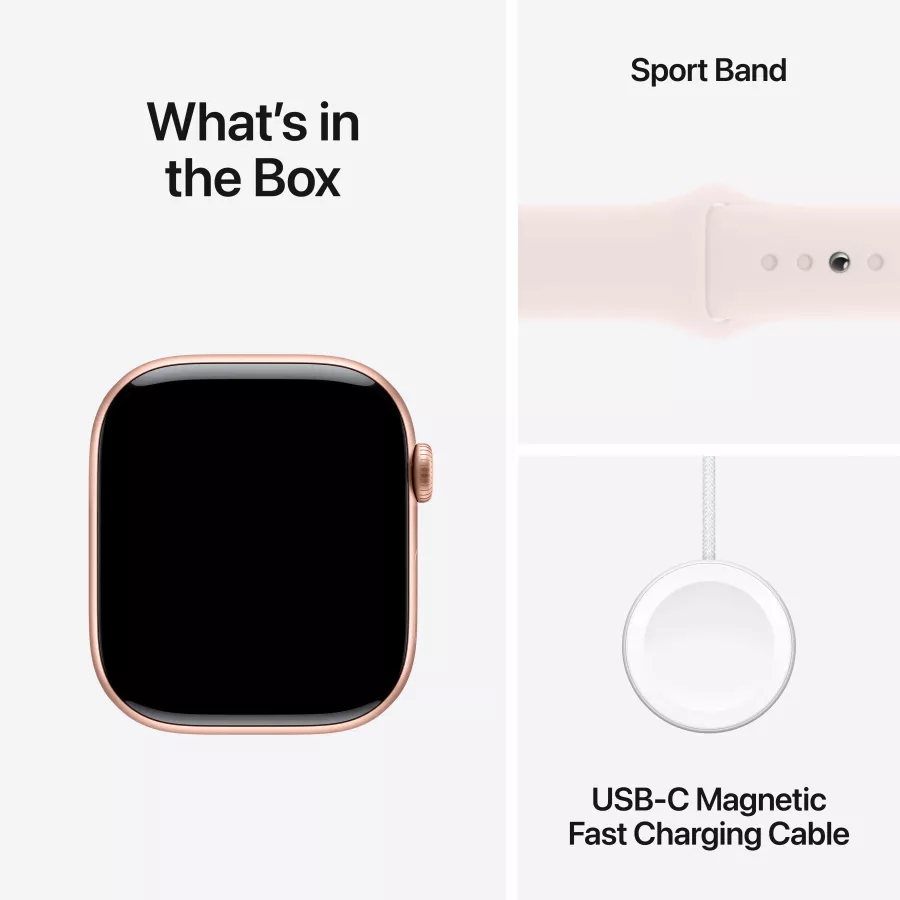 Apple Watch Series 10 GPS, 46mm, Rose Gold, Light Blush Sport Band, M/L — Image №10