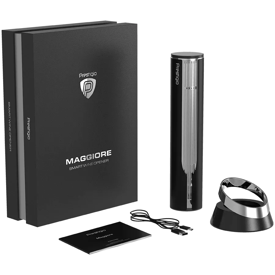 PRESTIGIO Maggiore Έξυπνο ανοιχτήρι κρασιού, Μαύρο / Ασημί — Εικών №1