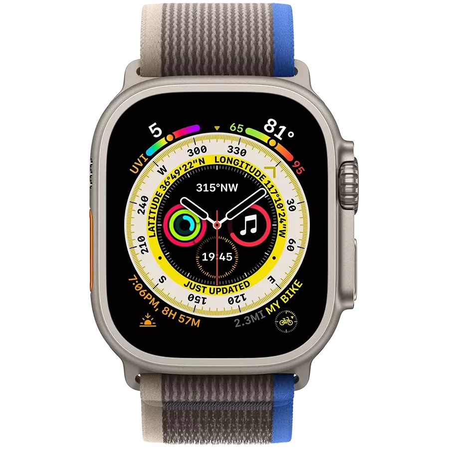 Apple Watch Ultra GPS + Cellular, 49millimetr, Natural, Blue/Gray Trail Loop, M/L — Изображение №2