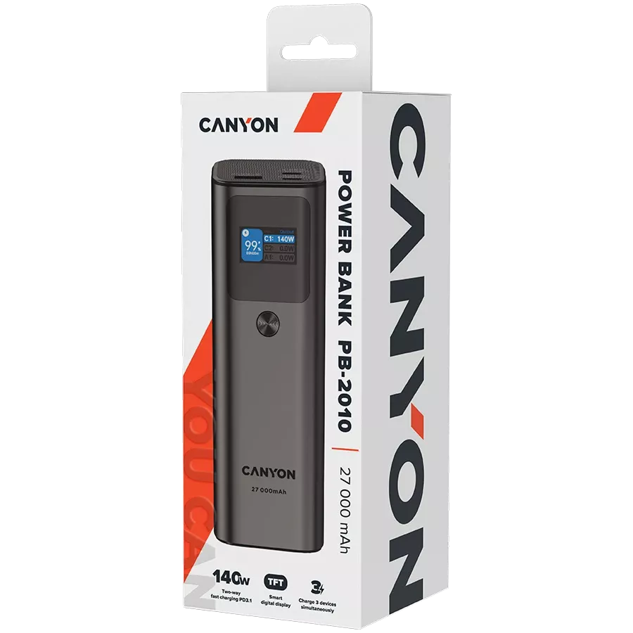 Baterie externă CANYON, 27000 mAh, Black — image №7