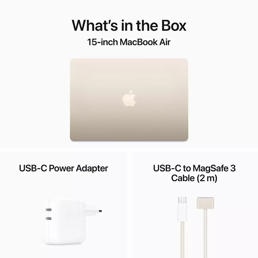 MacBook Air 15.3"  M3 (8C CPU/10C GPU), 8 GB, 256 GB, Starlight — Image №9