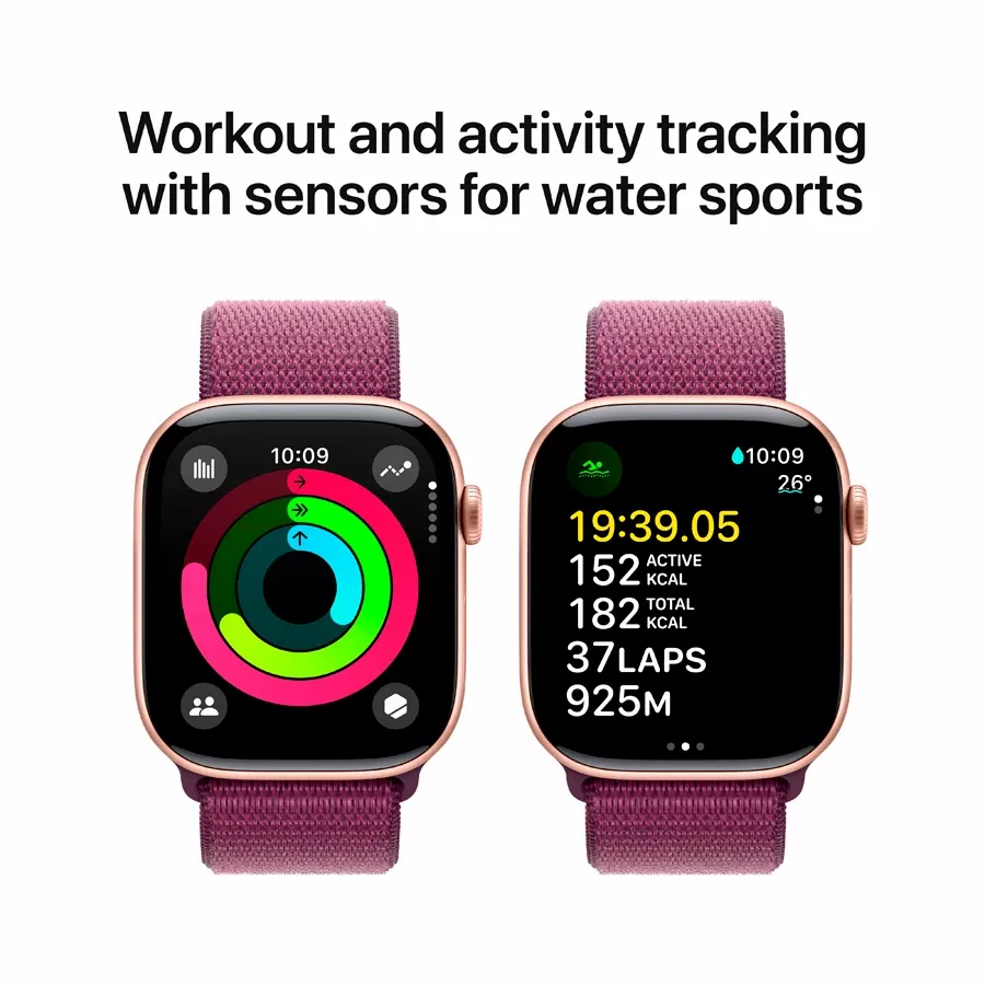 Apple Watch Series 10 GPS  Plum Sport Loop, 42mm, Rose Gold — Image №4
