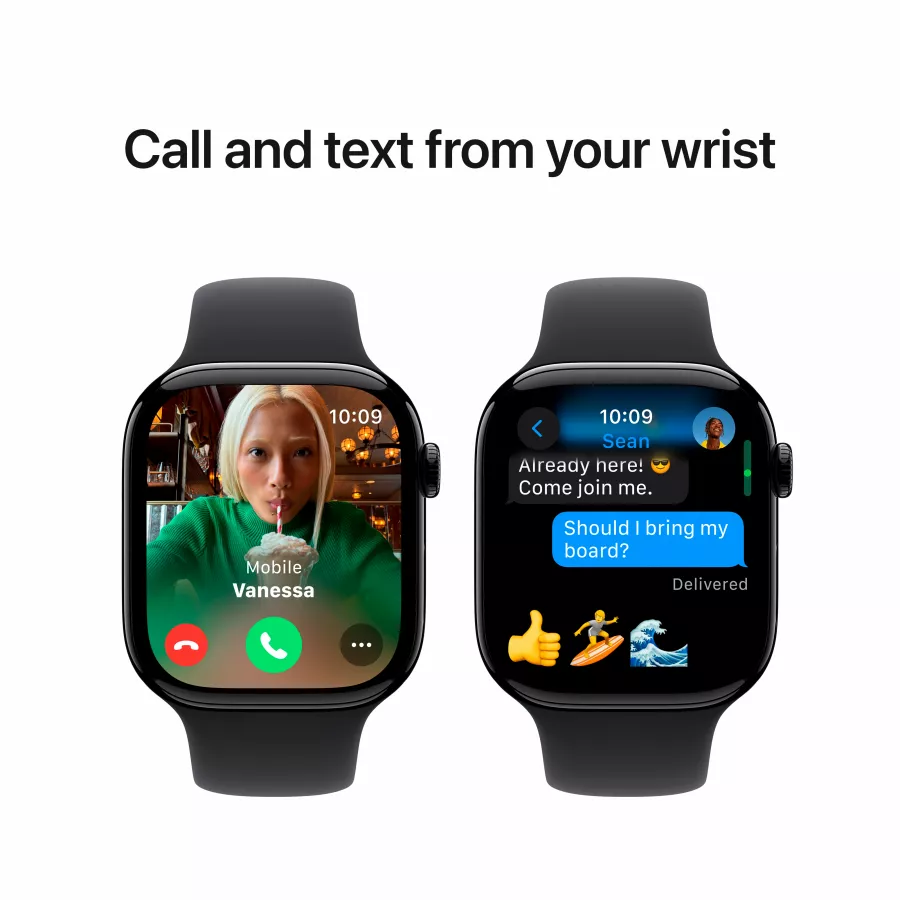 Apple Watch Series 10 GPS, 46mm, Jet Black, Black Sport Band, M/L — Image №7