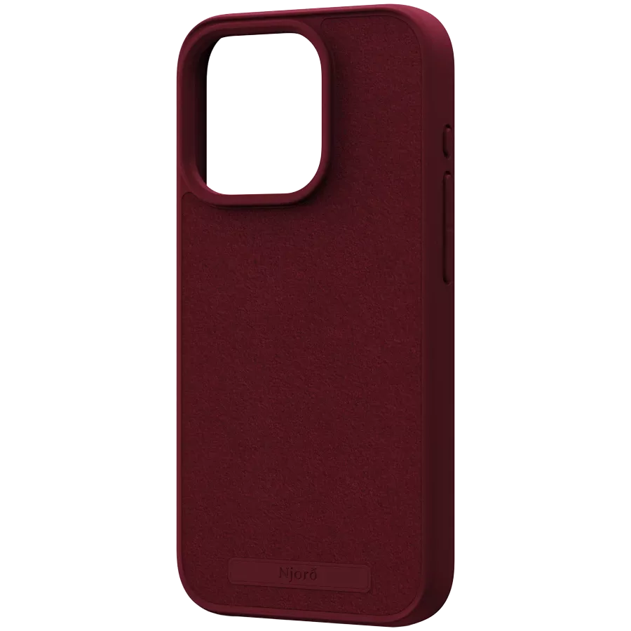 Protective Case NJORD Suede MagSafe with MagSafe Red for iPhone 15 Pro — Image №1