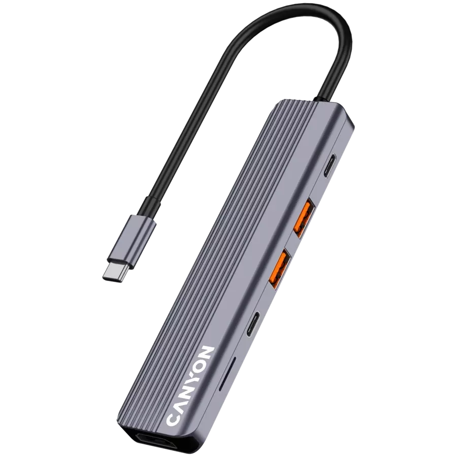 CANYON  Многопортовый адаптер 6in1 USB C hub Серый — Изображение №2