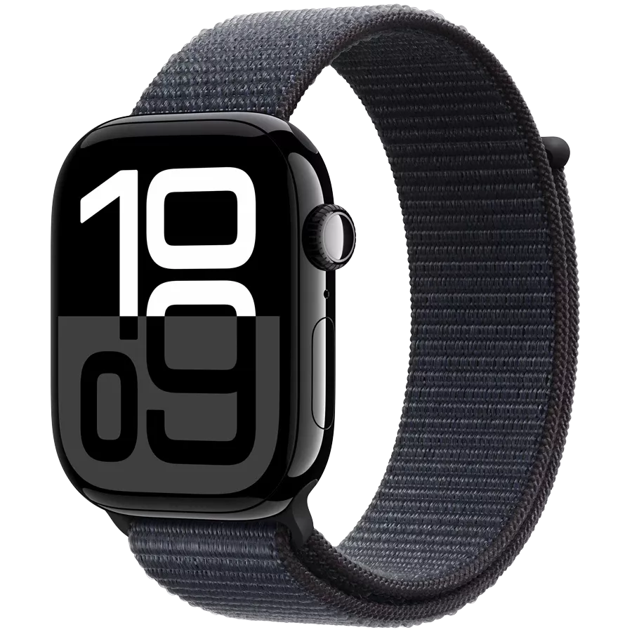 Apple Watch Series 10 GPS, 42mm, Jet Black, Ink Sport Loop — Image №1