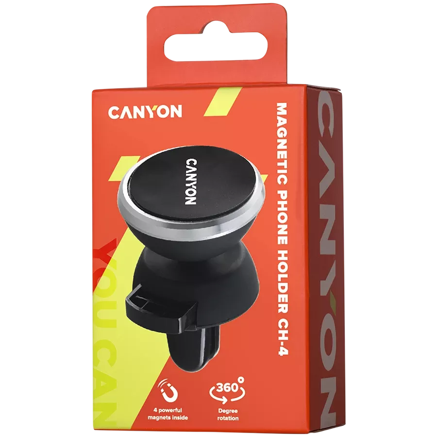Автодержатель для телефона магнитный CANYON Black (CNE-CCHM4) — Изображение №4