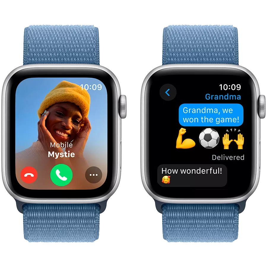 Apple Watch SE GPS Gen.2 (2023), 44мм, Серебристый, Winter Blue Sport Loop — Изображение №4