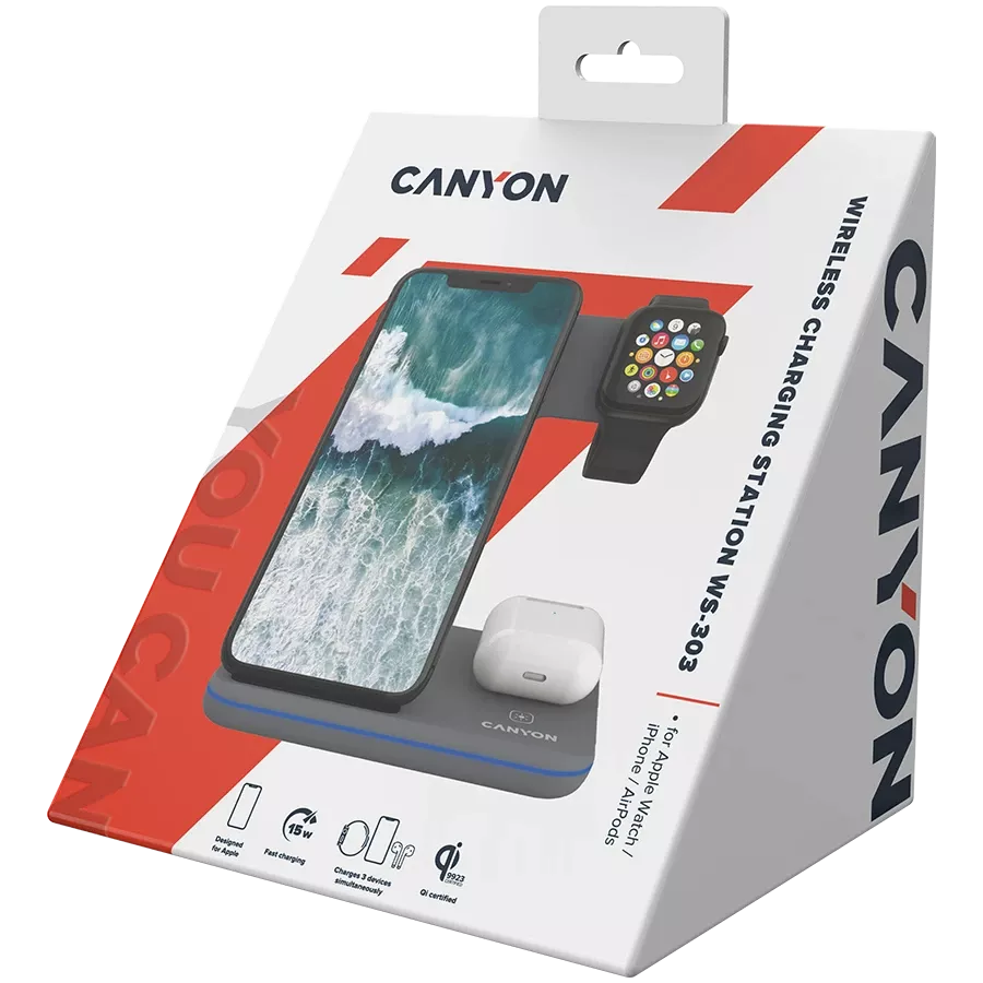 Індукційний зарядний пристрій CANYON WS-303, 15 Ват — Зображення №7