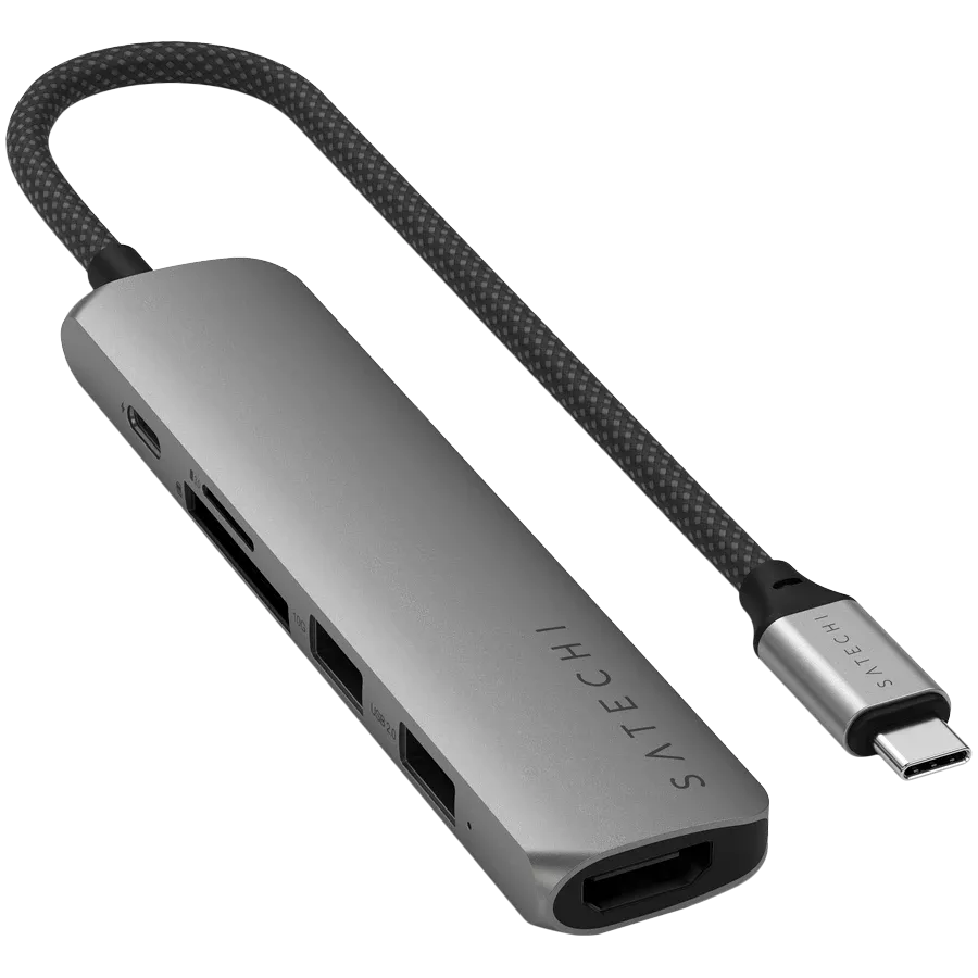 SATECHI  Slim 6 Multiport  Многопортовый адаптер  Space Gray — Изображение №2