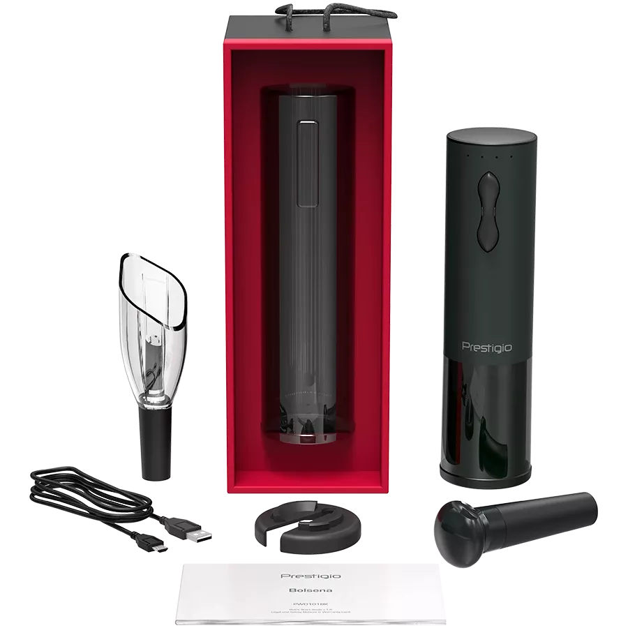 Розумний штопор PRESTIGIO Bolsena Smart Wine Opener, чорний — Зображення №9