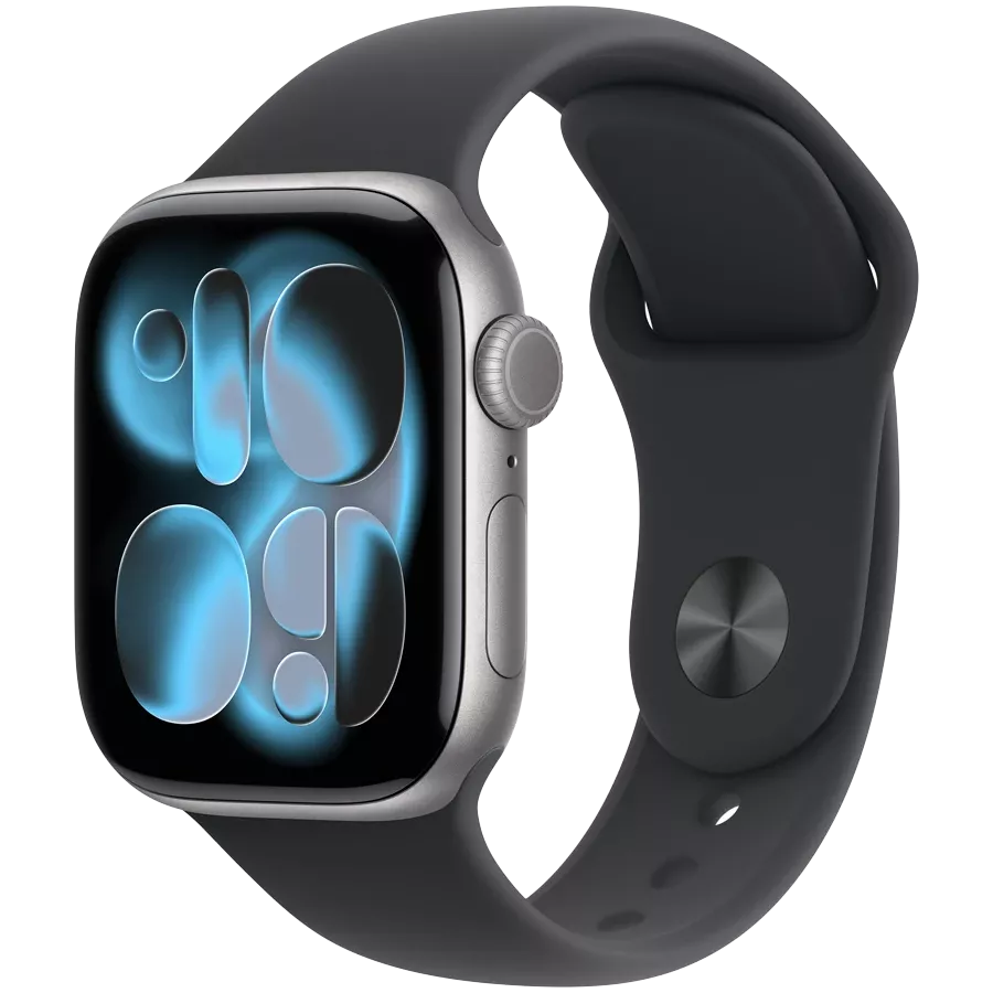 Apple Watch Series 11 GPS, 42mm, Space Grey Aluminium, Black Sport Band, M/L — Image №1