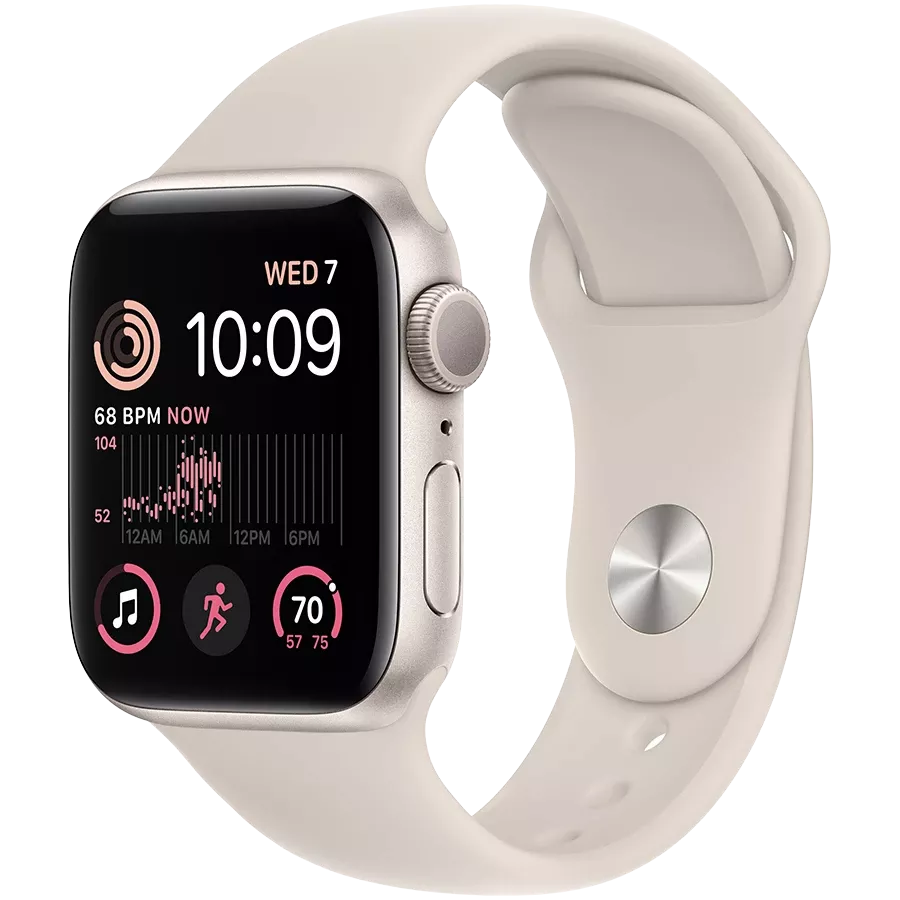 Apple Watch SE GPS Gen.2, 40millimetr, Starlight, Starlight Sport Band — Изображение №1