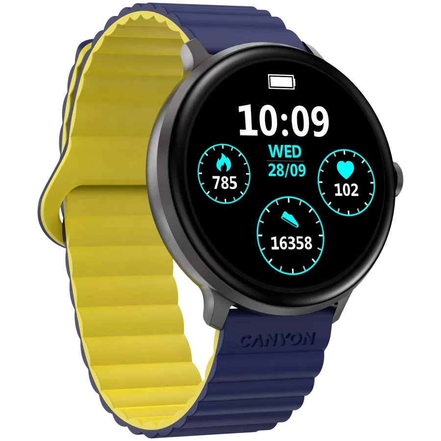CANYON Jacky SW-69 Smart Watch, Blue/Yellow — Image №3