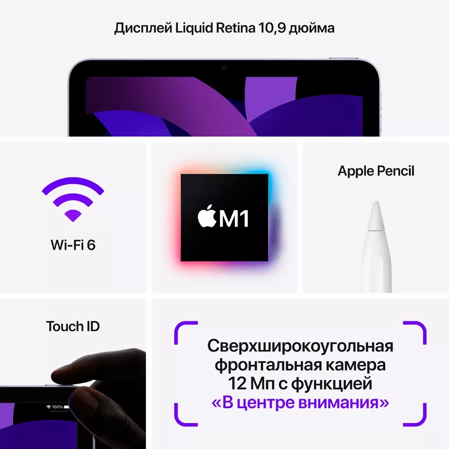 iPad Air 5, 256 ГБ, Wi-Fi+4G, Фиолетовый — image №6