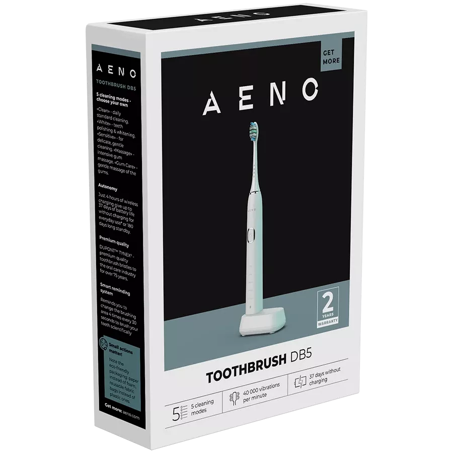 AENO DB5 Toothbrushes, Sonic, White — Image №10