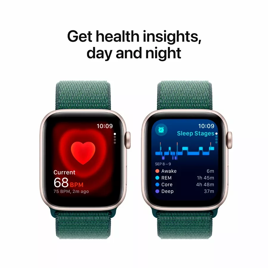 Apple Watch SE GPS Gen.2 (2024)  Lake Green Sport Loop, 40mm, Starlight — Image №5