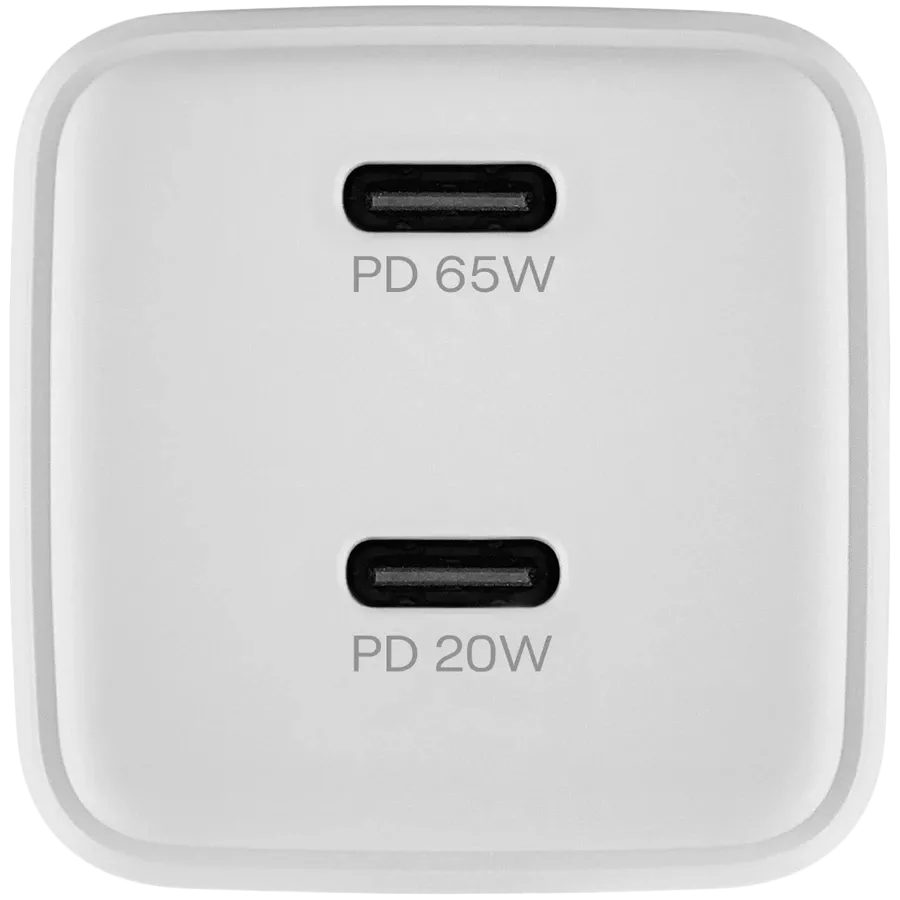 Адаптер питания UBEAR 2*USB-C, 65 Вт — Изображение №3
