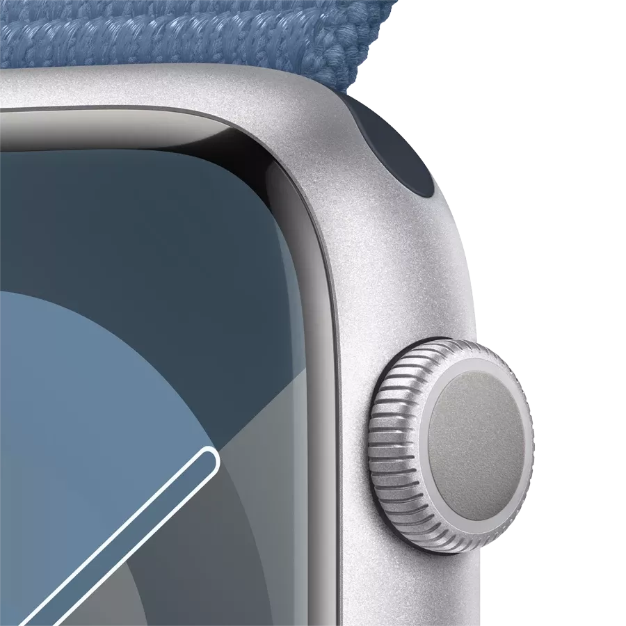 Apple Watch Series 9 GPS  Winter Blue Sport Loop, 45мм, Серебристый — Изображение №3