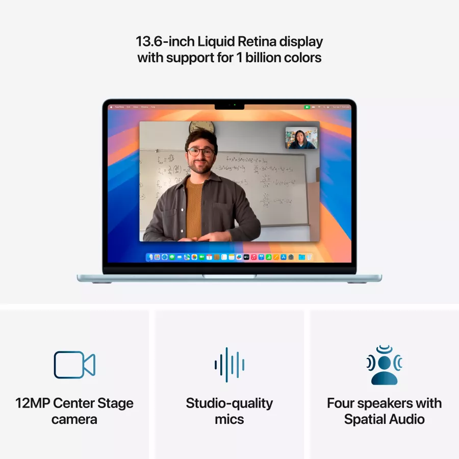 MacBook Air 13.6"  Apple M4 (10C CPU/8C GPU), 16 GB, 256 GB, Sky Blue — Image №5