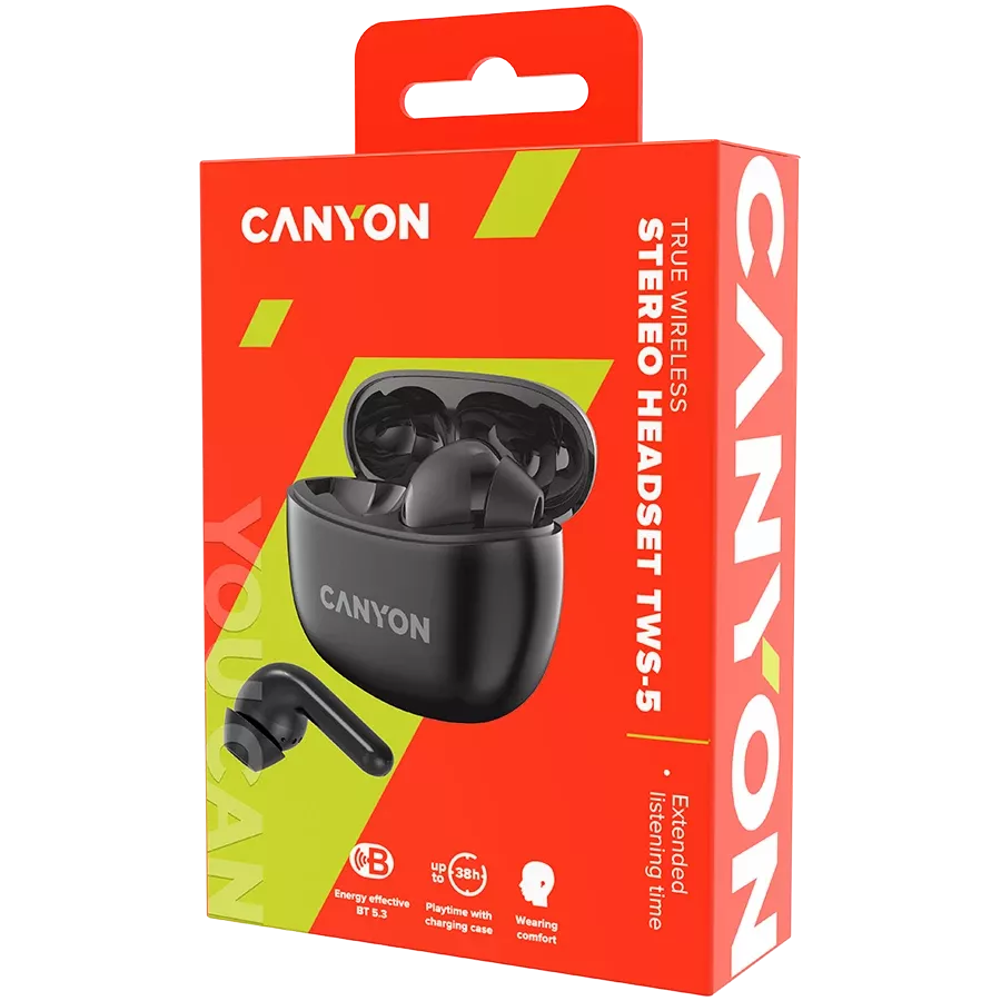 CANYON TWS-5 Ασύρματο Ακουστικό, Μαύρος — Εικών №5