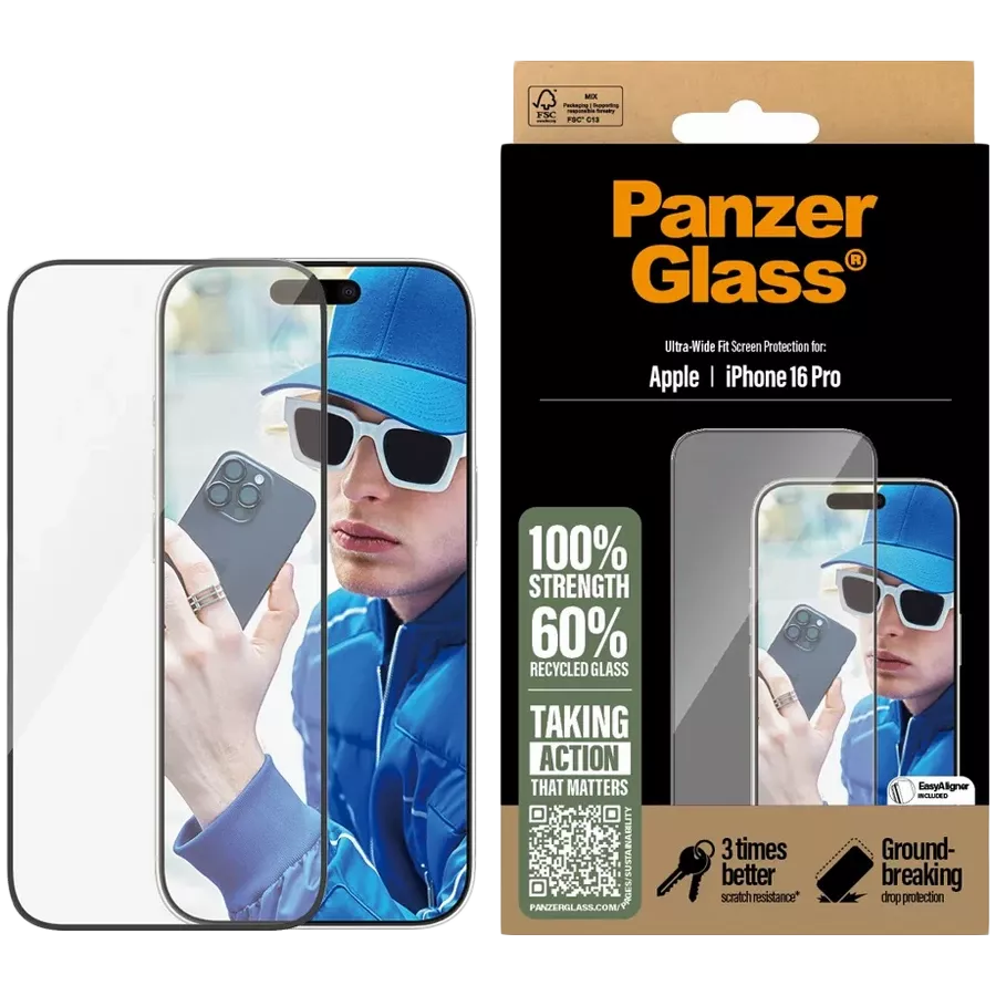 Захисне скло PanzerGlass для iPhone 16 Pro | Ultra-Wide Fit — Зображення №1