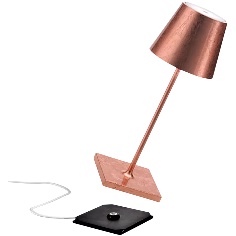 ZAFFERANO POLDINA MINI PRO TABLE LAMP 111x300mm. COPPER LEAF 2.2W LED 185-203lm. — Изображение №2