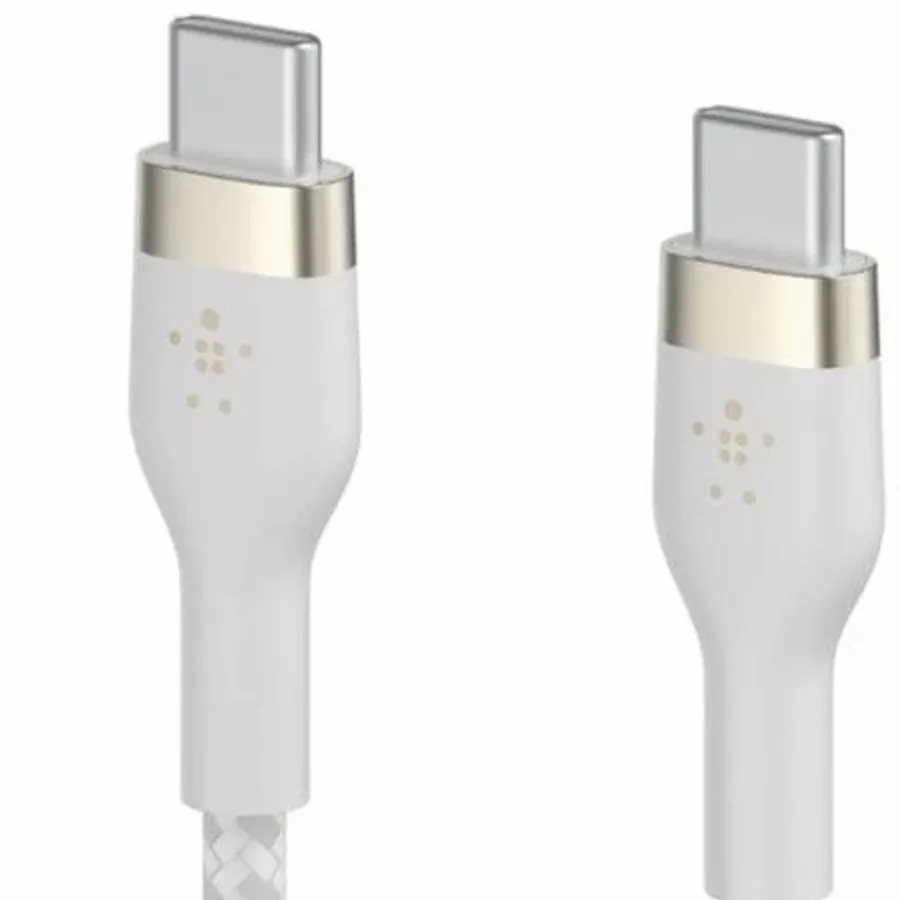Кабель Belkin BRAIDED SILICONE USB-C - USB-C 1 м White (CAB011bt1MWH) — Изображение №4
