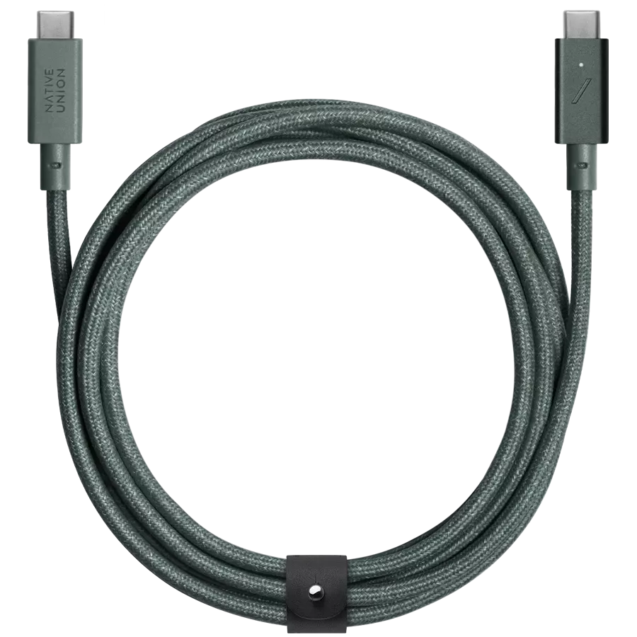 Кабель NATIVE UNION Belt USB-C to USB-C Pro 240W Slate Green 2.4m (BELT-PRO2-GRN-NP) — Изображение №1