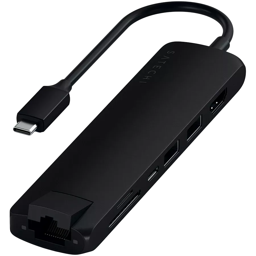 Multiport Adapter SATECHI  Aluminum Type-C Slim Multi-Port Adapter Type-C Slim Multiport with Ethernet Adapter Սև — image №2