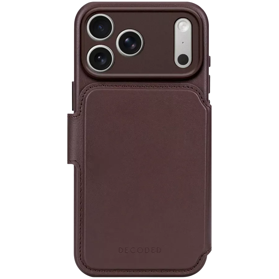 DECODED Wallet Leather Detachable Wallet with MagSafe, Chocolate Brown for iPhone 17 Pro Max — Image №1