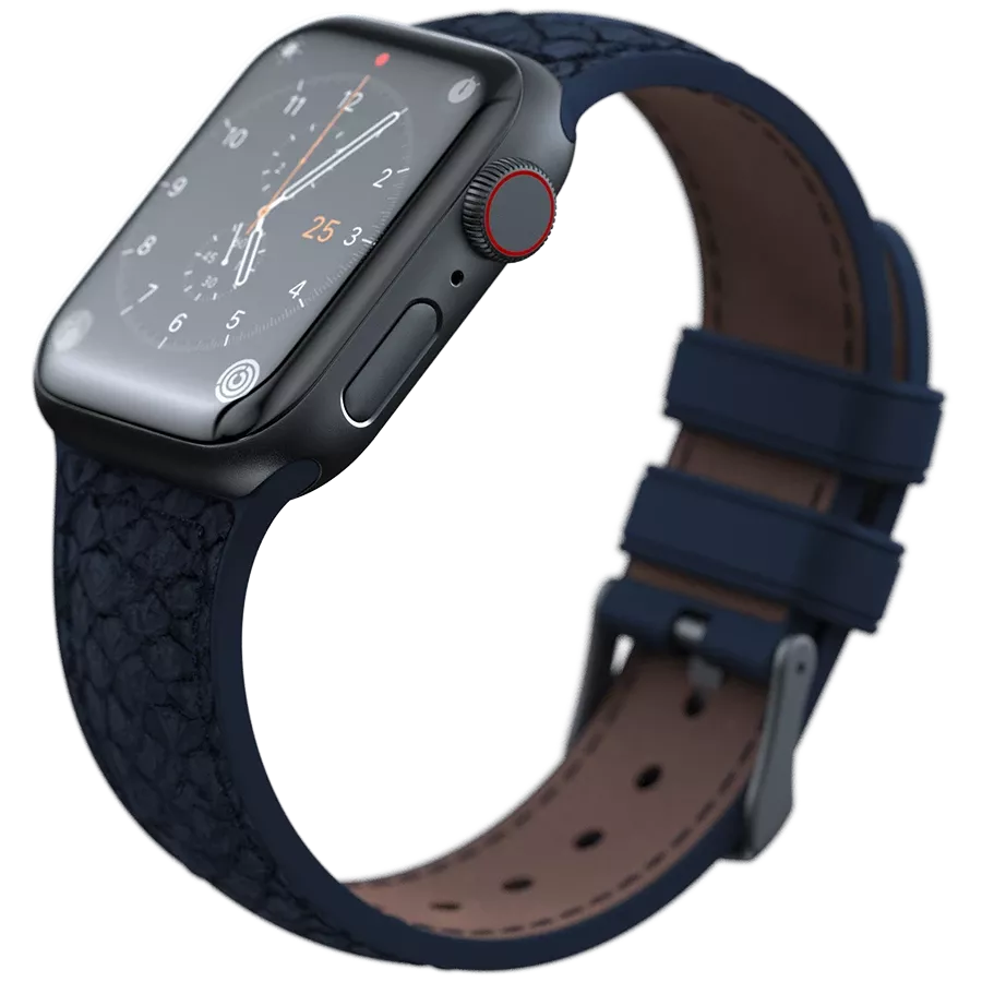Ремешок NJORD Salmon Leather Strap Dark для Apple Watch 44/45 Salmon Leather Strap бензин для Apple Watch 44/45 mm — Изображение №2