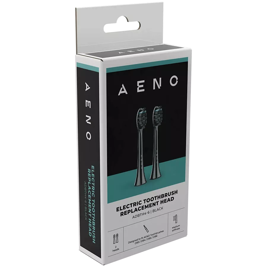 AENO Replacement toothbrush heads for DB3/DB4/DB5/DB6 οδοντόβουρτσες, Black, Dupont bristles, 2pcs in set — Image №4