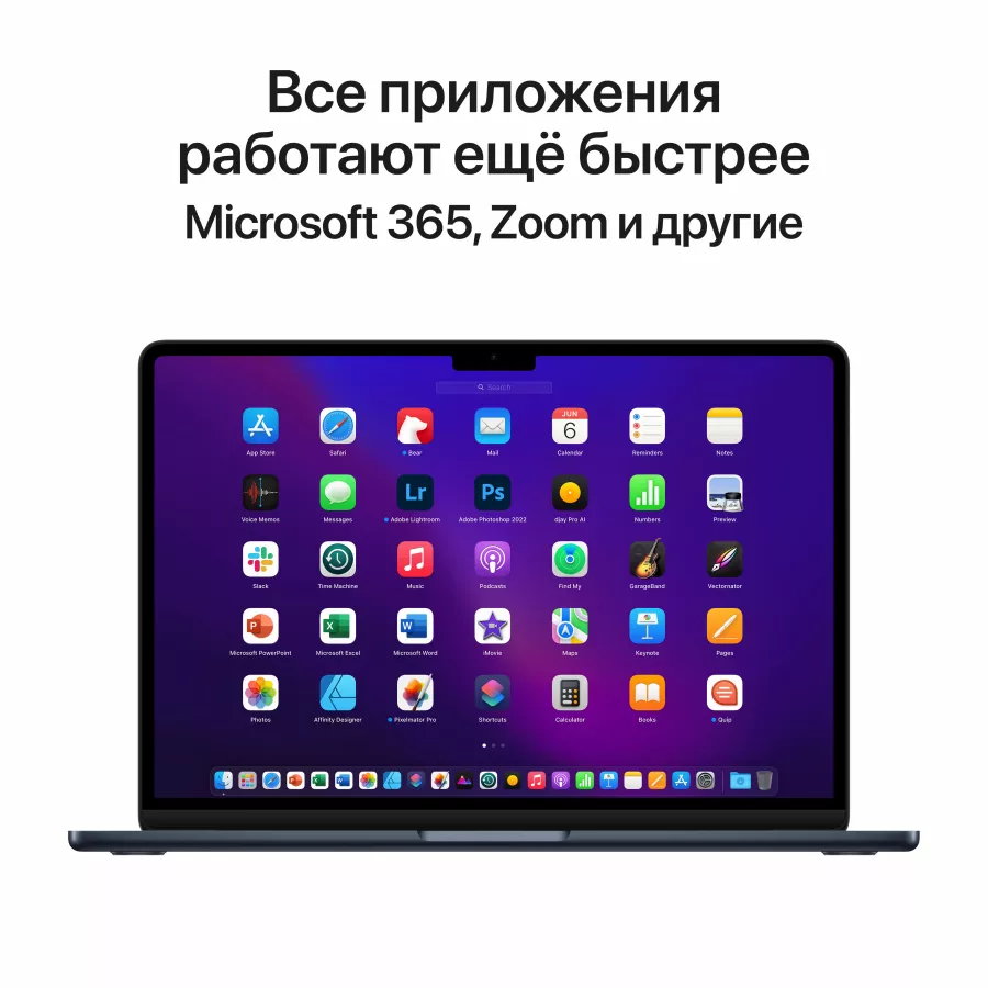 APPLE MacBook Air 13.6"  Apple M2 (8C CPU/8C GPU), 16 ГБ, 512 ГБ, Тёмная ночь — Изображение №5