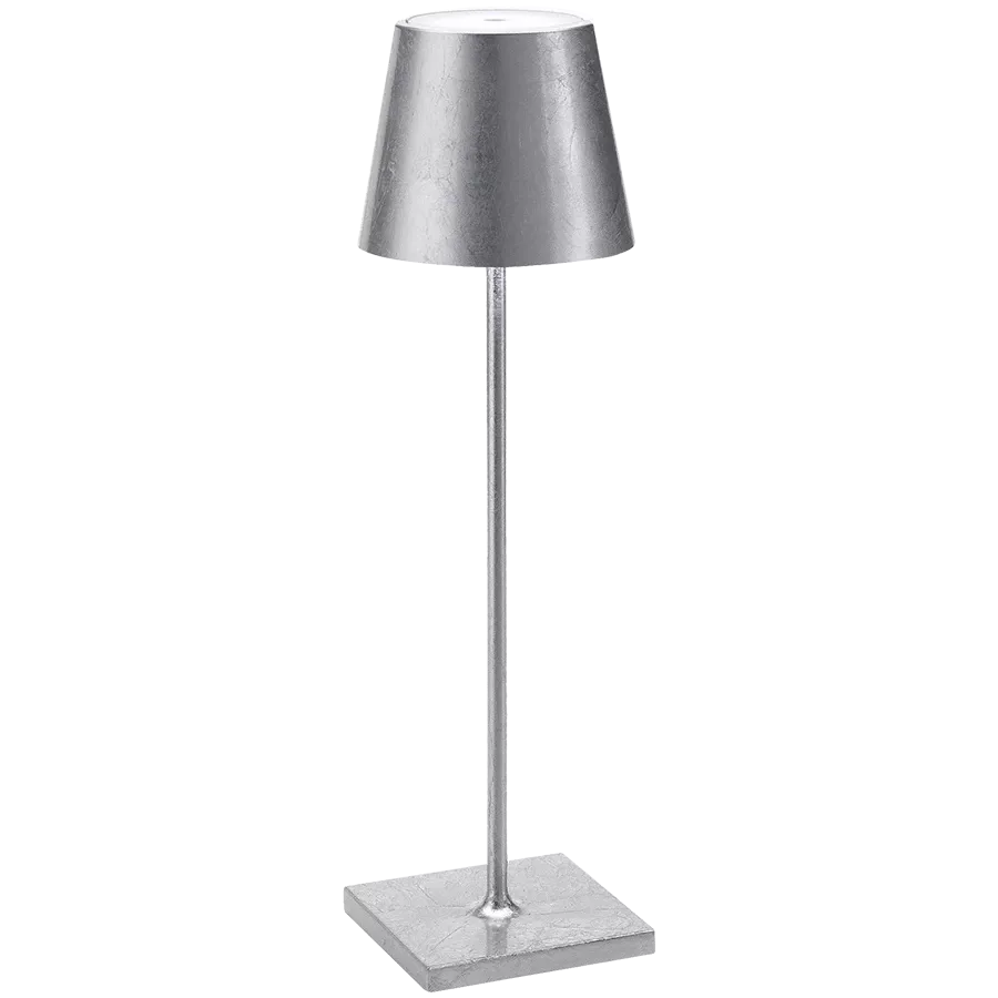 ZAFFERANO POLDINA PRO TABLE LAMP 111x380mm. SILVER LEAF 2.2W LED 185/203lm. — Εικών №1