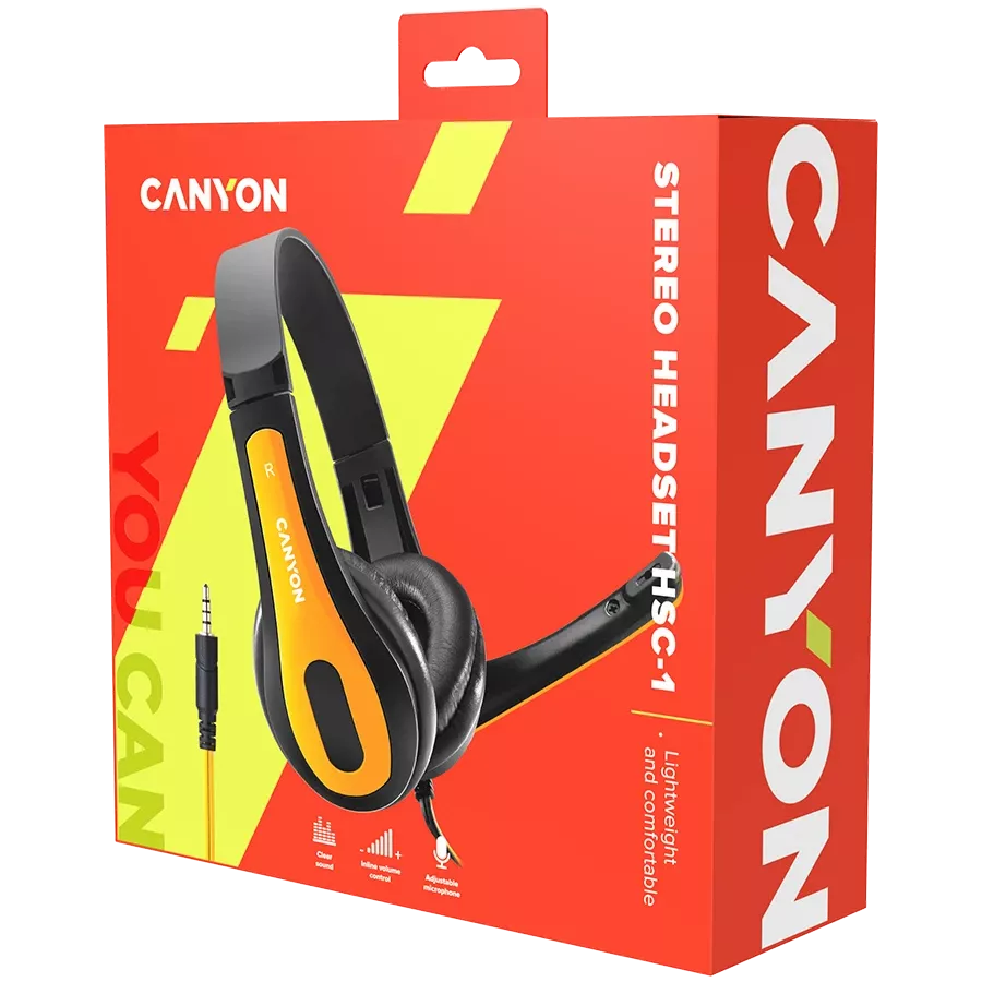 Гарнітура CANYON HSC-1, Black/Yellow — Зображення №6