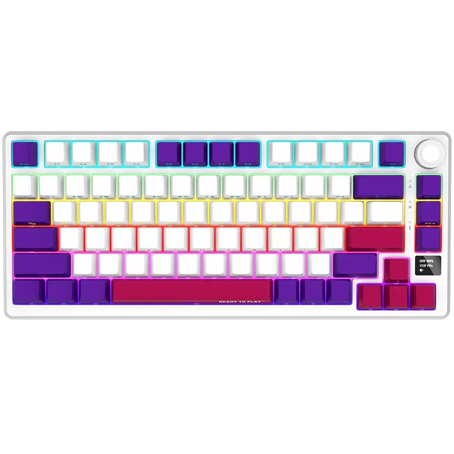 LORGAR KBP7075W Gaming Keyboard, Wireless, White, EN — Image №1
