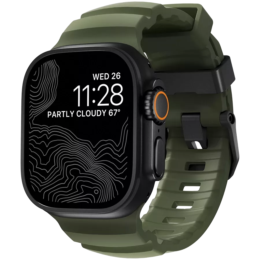 NOMAD Ζώνη Rocky Point Band Black Titanium Hardware Forest Για Apple Watch 46/49 mm — Εικών №1
