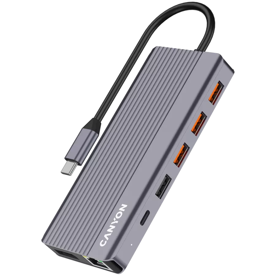 CANYON  Multiport Adapter 13in1 USB C hub Сірий — Зображення №2