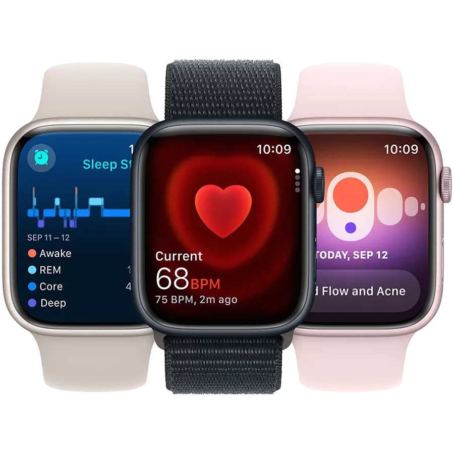 Apple Watch Series 9 GPS, 41mm, Midnight, Midnight Sport Band, S/M — Image №7
