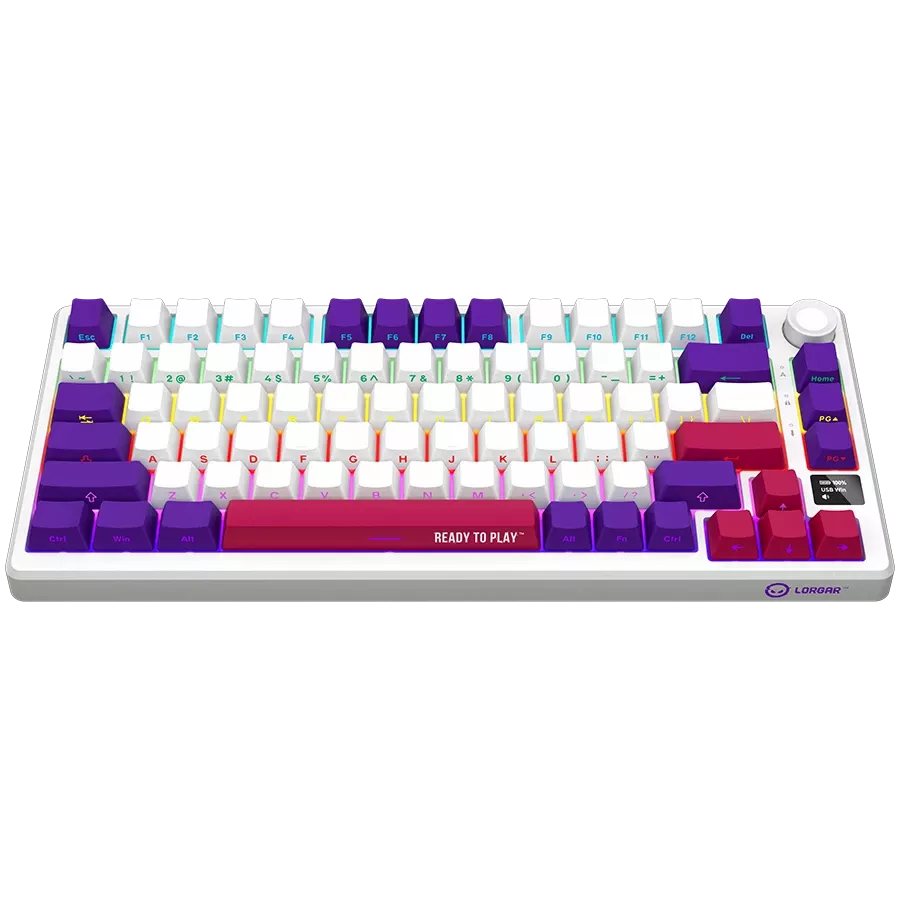 LORGAR KBP7075W Gaming Keyboard, Wireless, White, EN — Image №3