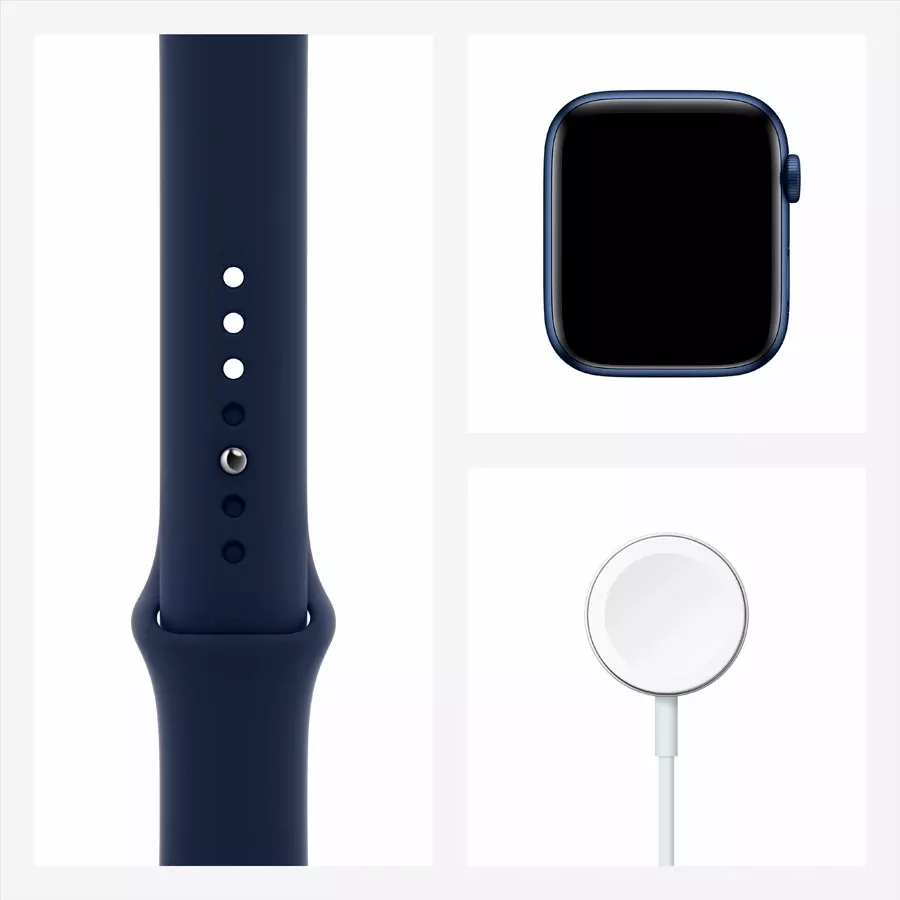 Refurbished Apple Apple Watch Series 6 GPS, 44χιλ., Μπλε, Αθλητικό λουράκι μπλε μαρίν, Grade C — Εικών №7