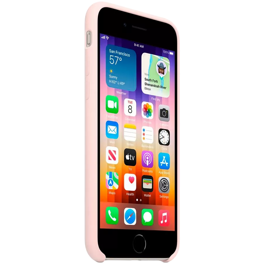 APPLE Іс Silicone Case  Chalk Pink for iPhone SE (3-ші буын)/SE (2-ші буын)/8/7 — image №3