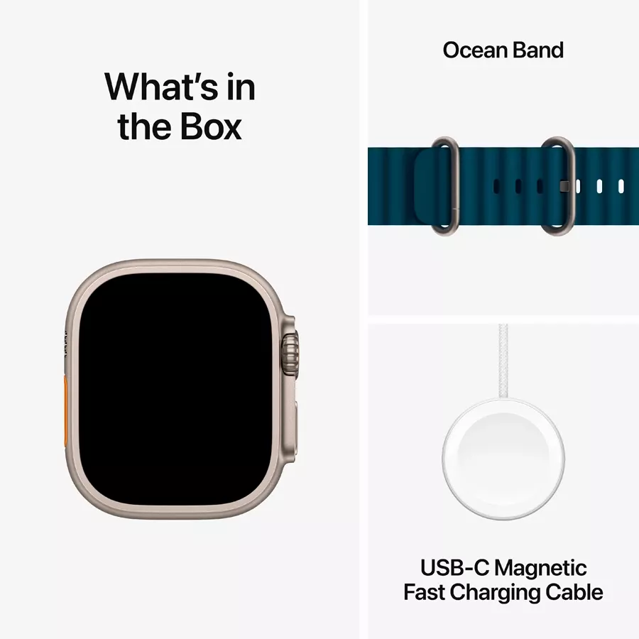 Apple Watch Ultra Series 2 GPS + Cellular  Blue Ocean Band, 49mm, Natural — Image №9